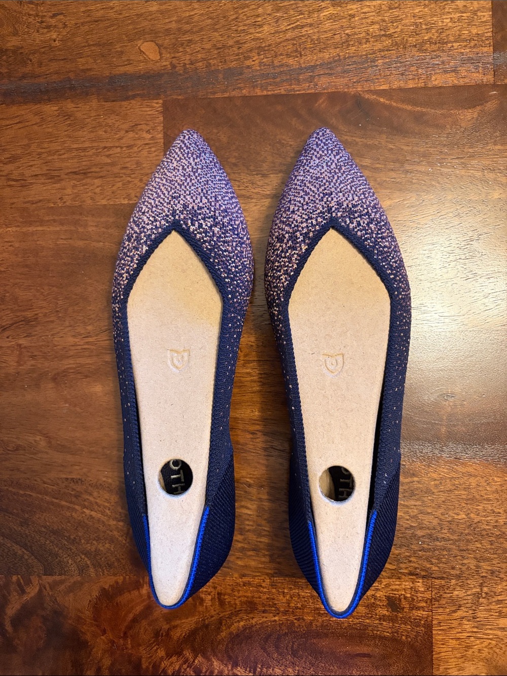 Rothy's Purple Ombre Pointed Knit Flats